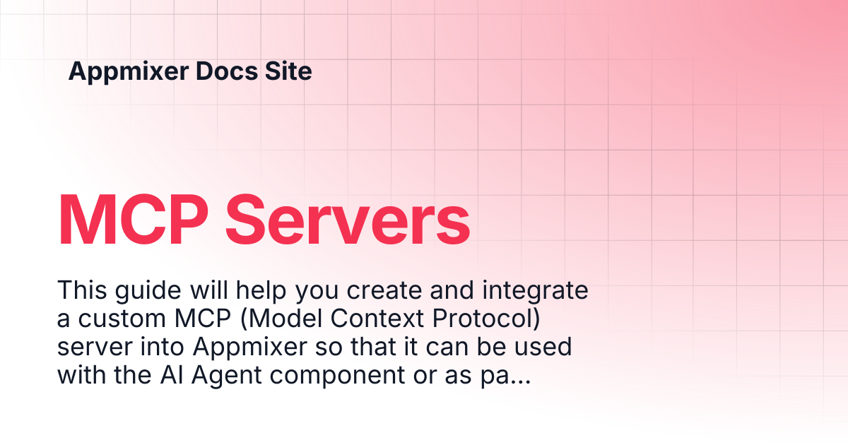 MCP Servers | 6.1 | Appmixer Docs Site