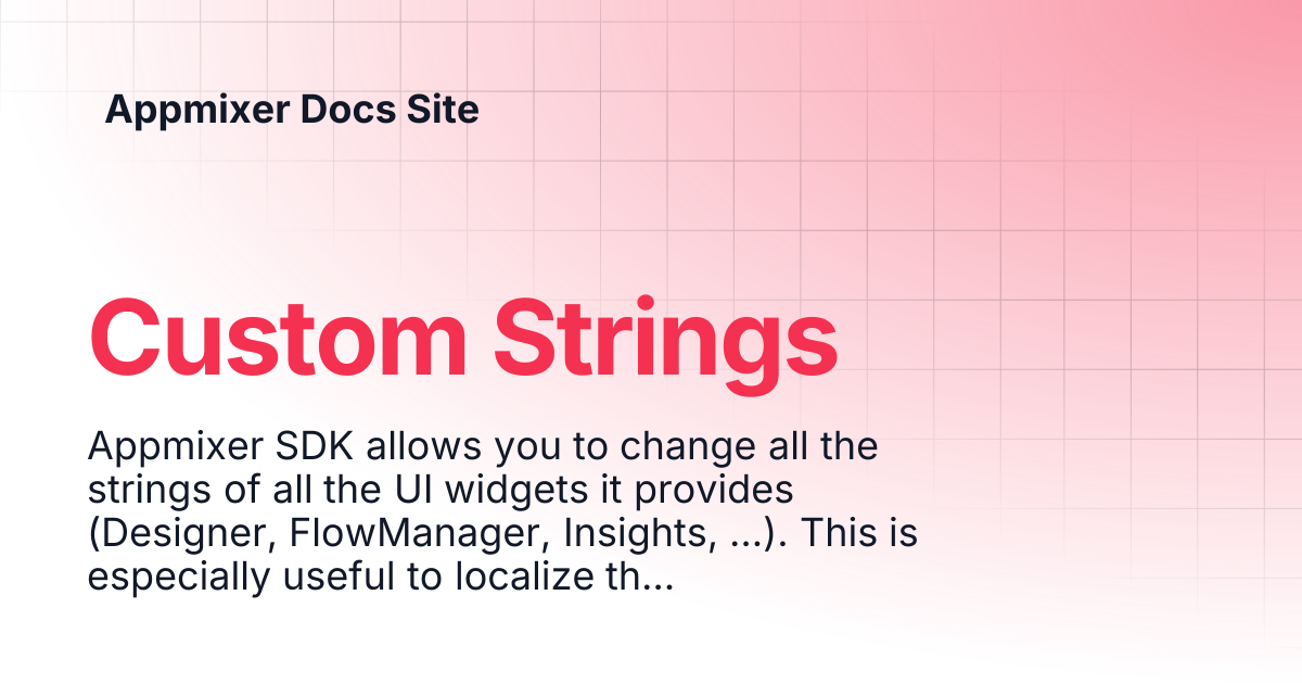 Custom Strings | v4 | Appmixer Docs Site