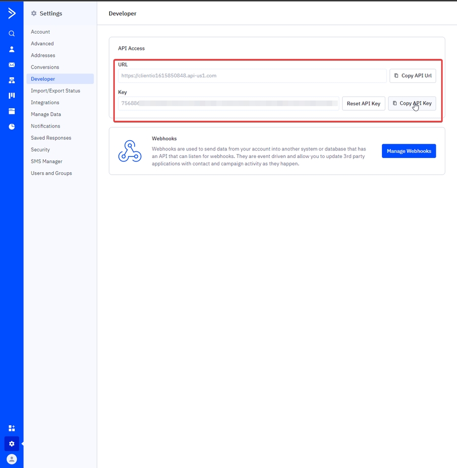 ActiveCampaign API Key